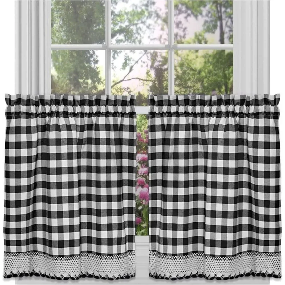 Achim Home Furnishing: Buffalo Black Plaid Modern Window Curtain Panel : 58